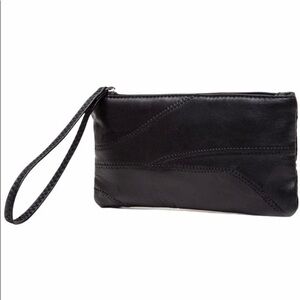 HaloVa Women's Wallet Long Wrist Strap Lady Leather Clutch Purse Black
